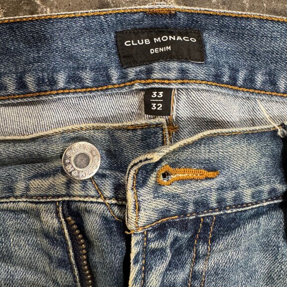 Club Monaco Super Slim Denim Jeans- 33/32 (Light Blue) - Picture 3 of 9